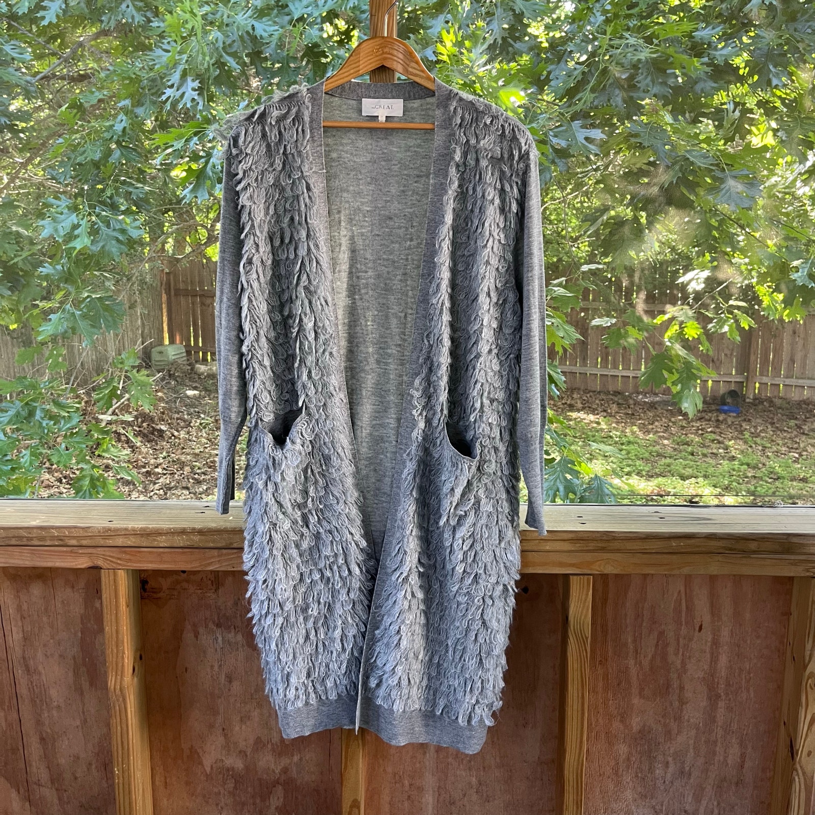 The GREAT Women's Grey Long Loop Cardigan Midi Length Size 2 (U.S. M)