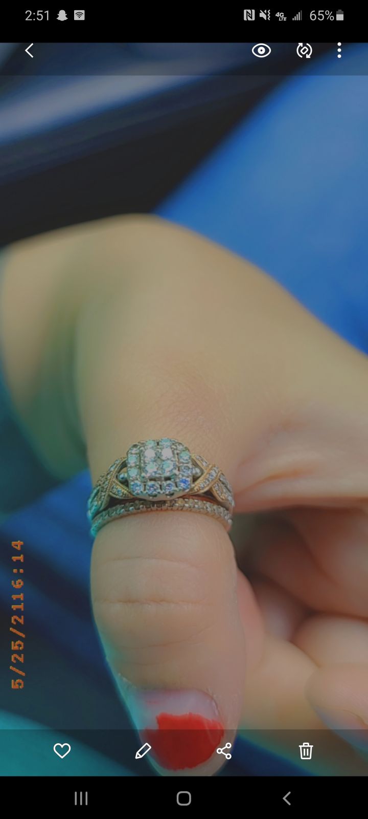 Bonded wedding set size 7