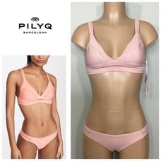 New. Pilyq blush stitched bikini set.