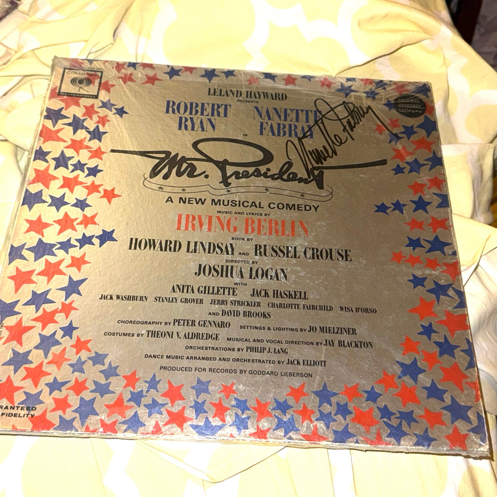MR PRESIDENT NEW MUSICAL CONEDY VINYL SOUNDTRACK SIGNED NANETTE FABRAY