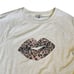 Wildfox Women’s Sz M Beige Leopard Print Kiss Lips Sweatshirt Pullover Top