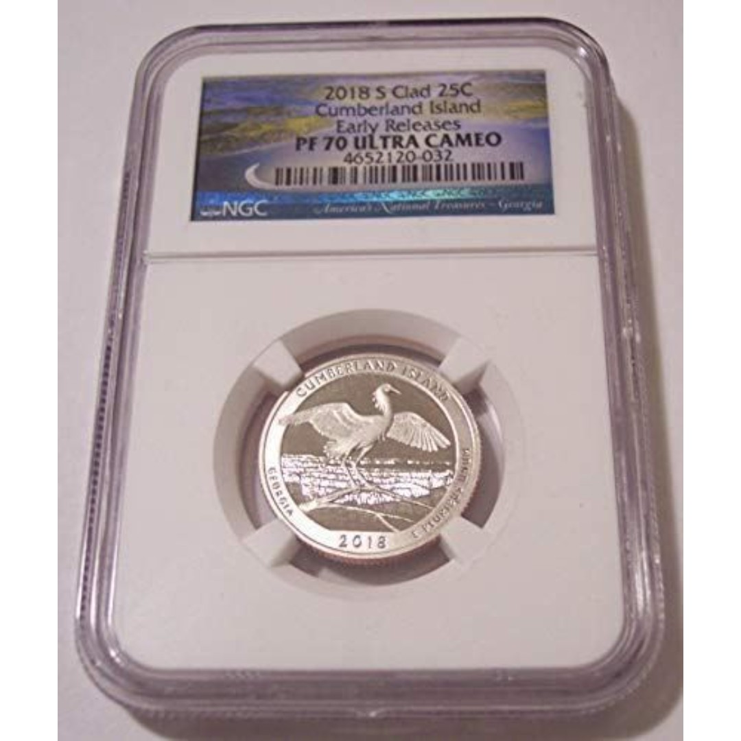 2018 S Clad Cumberland Island NP ATB Quarter Proof PF70 UC NGC Early Releases