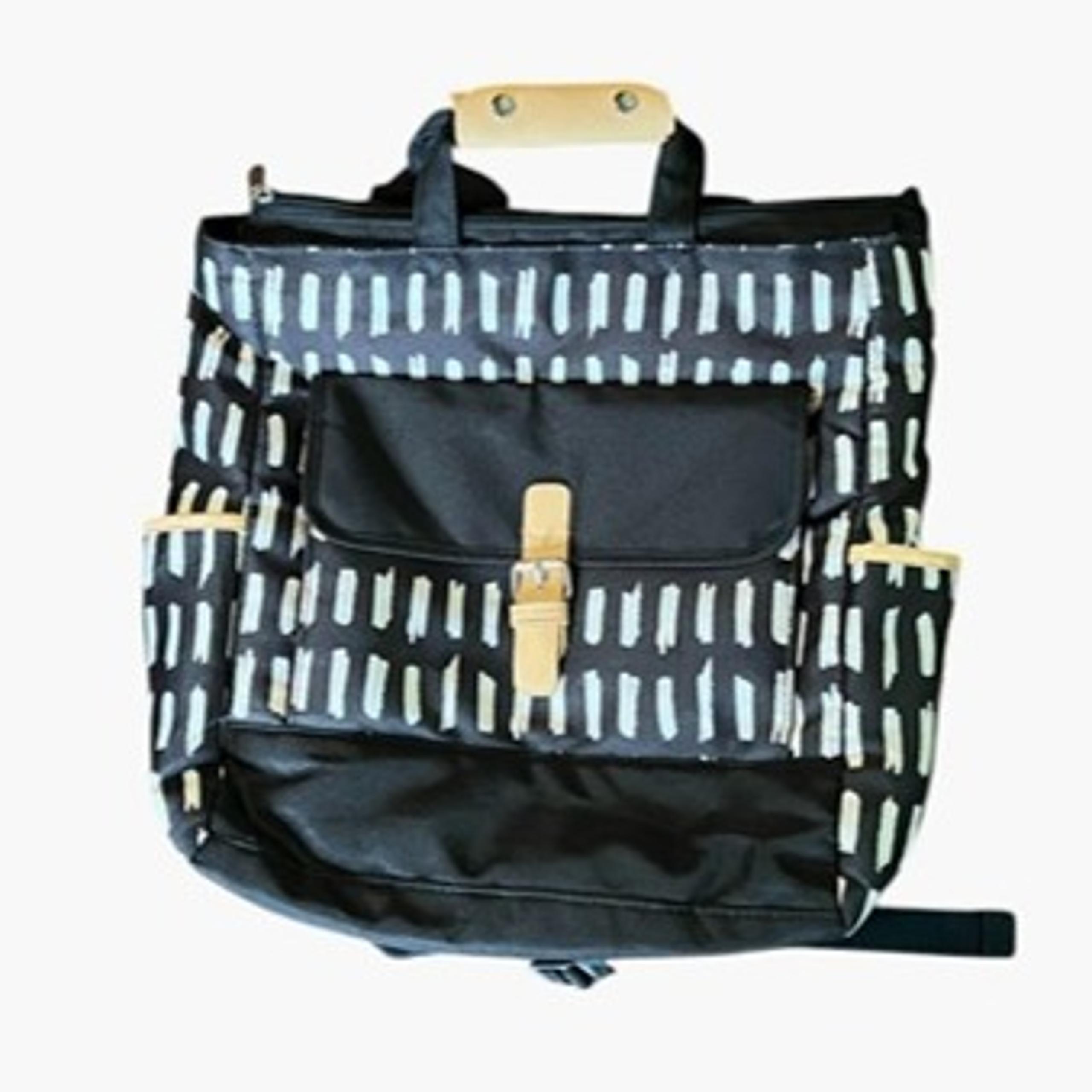 A.D. Sutton & Sons Black, White & Red Patterned Diaper Bag w/2 Insulated Pockets