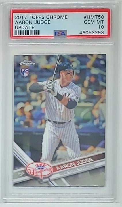 2017 TOPPS CHROME UPDATE AARON JUDGE SP RC #HMT50 PSA 10 GEM MINT YANKEES HOT!