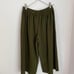 ISSEY MIYAKE me Wide Leg Pants Size F Olive Pleated Processing