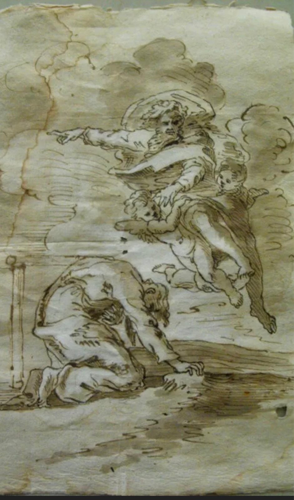 Old master Drawing -Original art 17 Cent