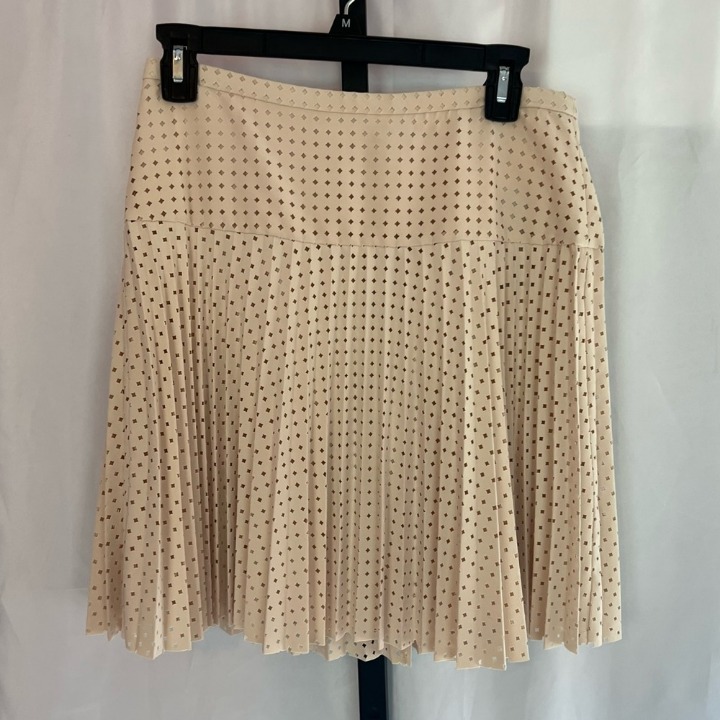 J. Crew Laser Cut Pleated Skirt Nude Color, size 2 NWT