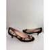 Emilio Pucci Womens Pumps 37.5 Brown Multi Print Suede Silk Bow Kitten Heel RARE