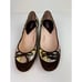 Emilio Pucci Womens Pumps 37.5 Brown Multi Print Suede Silk Bow Kitten Heel RARE