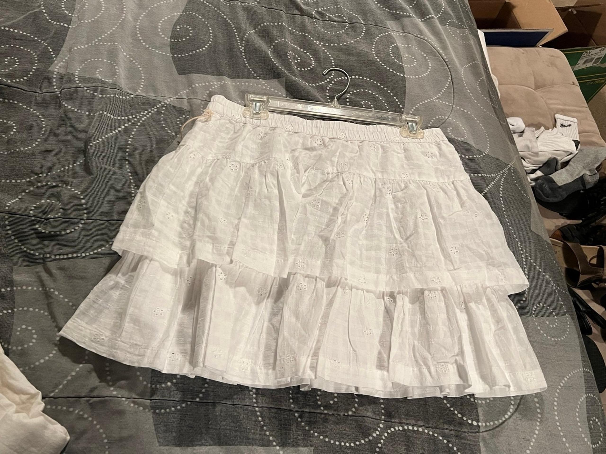 Womens Tiered Eyelet Mini Skirt White - Universal Thread
