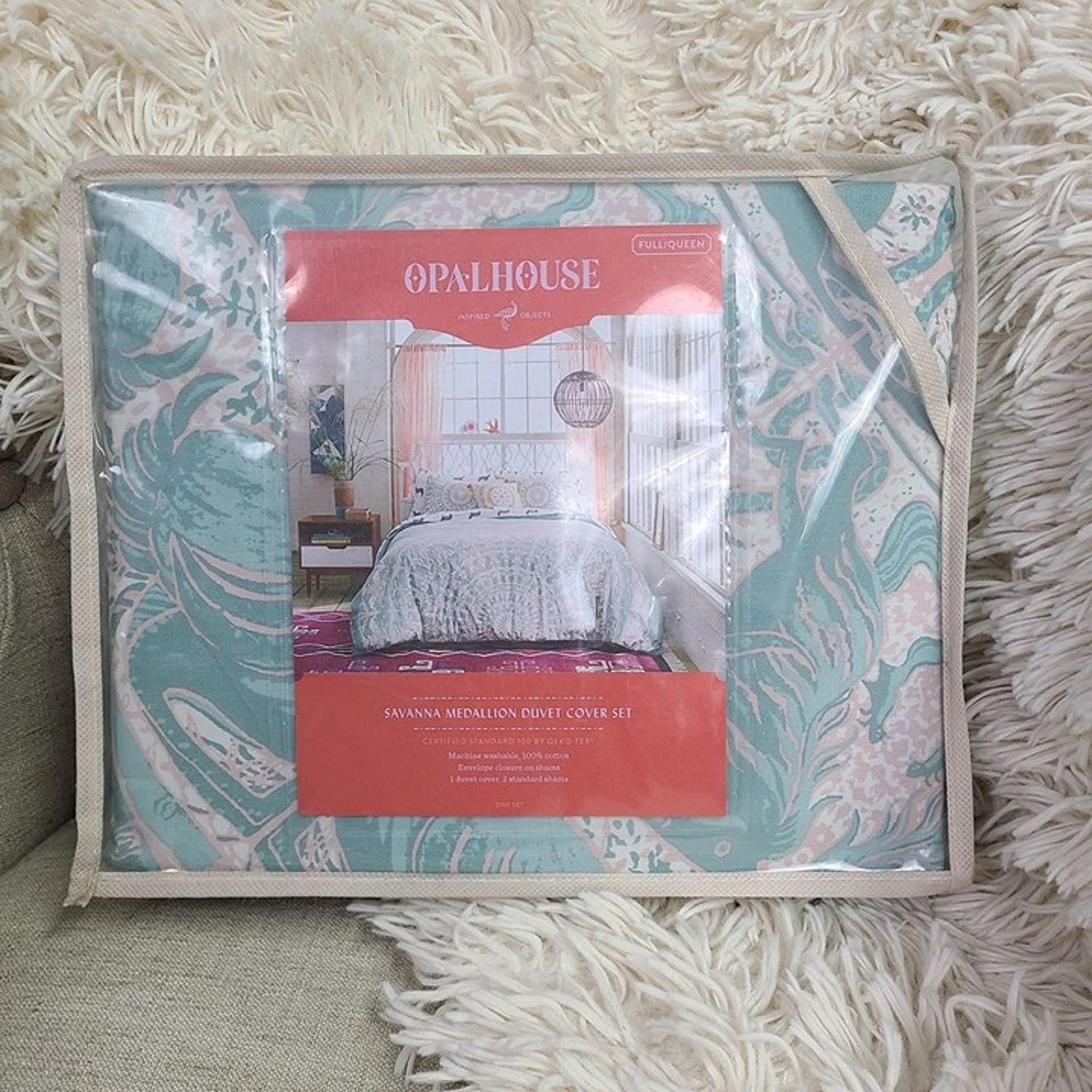 NEW Full/Queen Opalhouse Savanna Medallion Duvet Cover - Blue