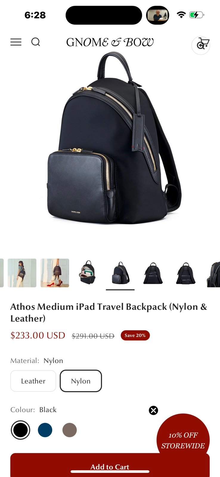 Gnome & Bow Leather Nylon Backpack
