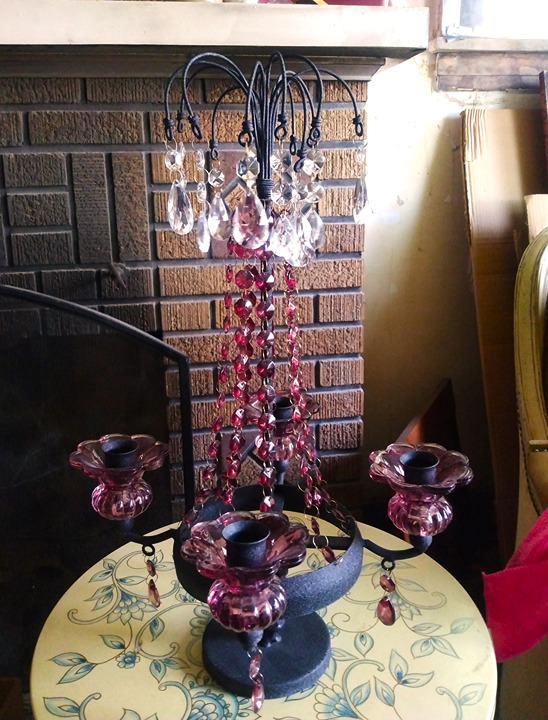 VINTAGE Gothic Glass Chandelier, Table Decor, Home Decor