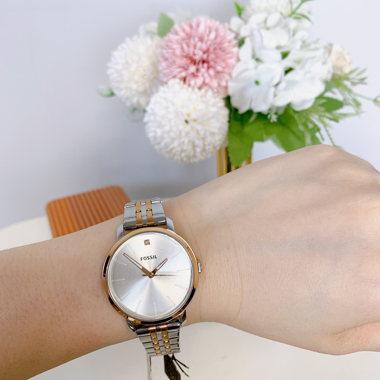 Fossil BQ3568 Lexie Luther Three-Hand Two-Tone Stainless Steel Watch