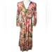 Banjanan Pink Pyschedelia Rosette Print Drawstring Castor Midi Dress