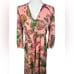 Banjanan Pink Pyschedelia Rosette Print Drawstring Castor Midi Dress