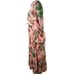 Banjanan Pink Pyschedelia Rosette Print Drawstring Castor Midi Dress