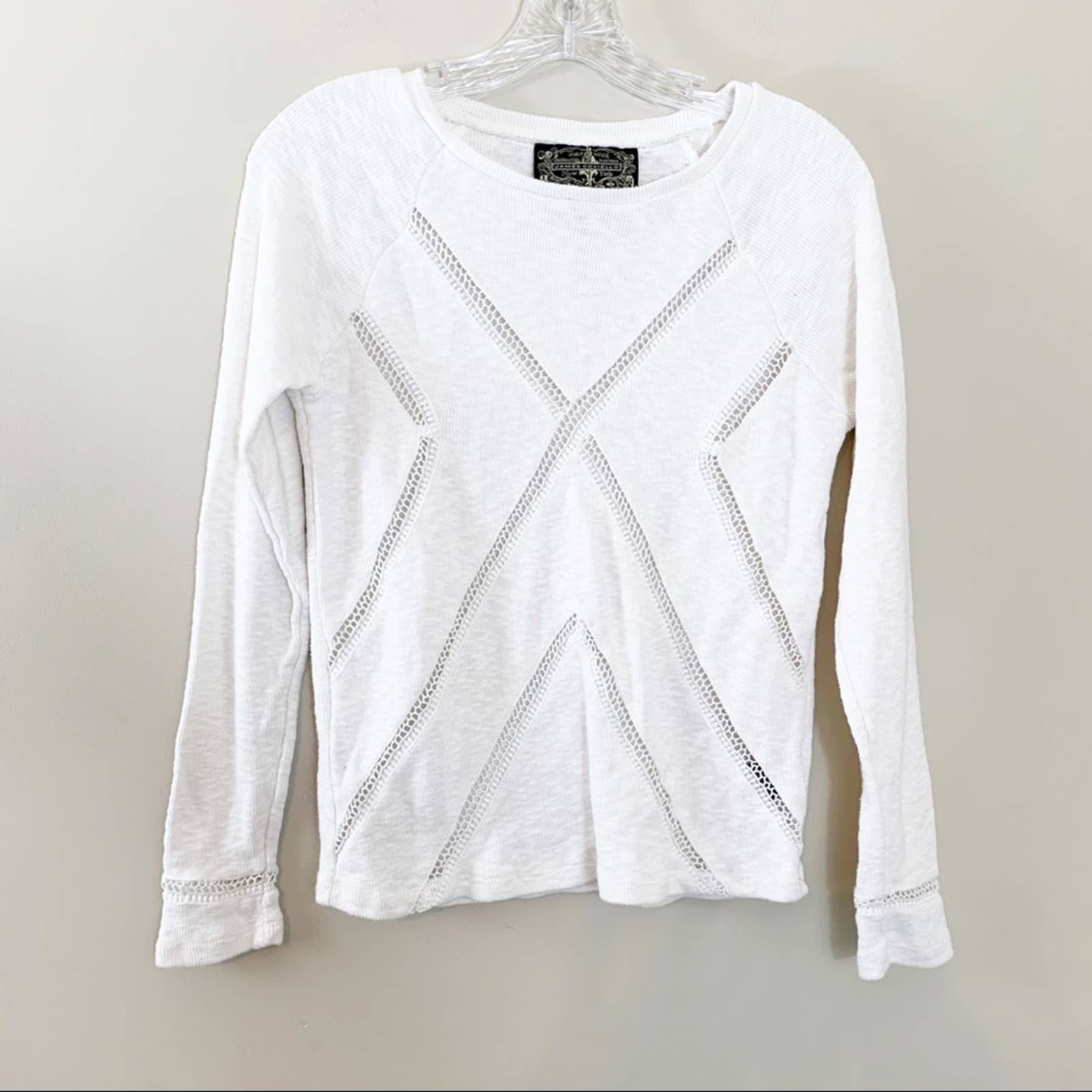 Anthro James Coviello Cream Knit Top