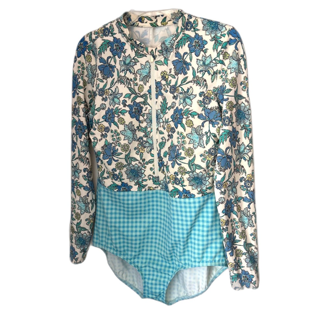 Women's Tugless Long Sleeve Rash Guard One Piece Cottage Core Y2K Swimsuit 16