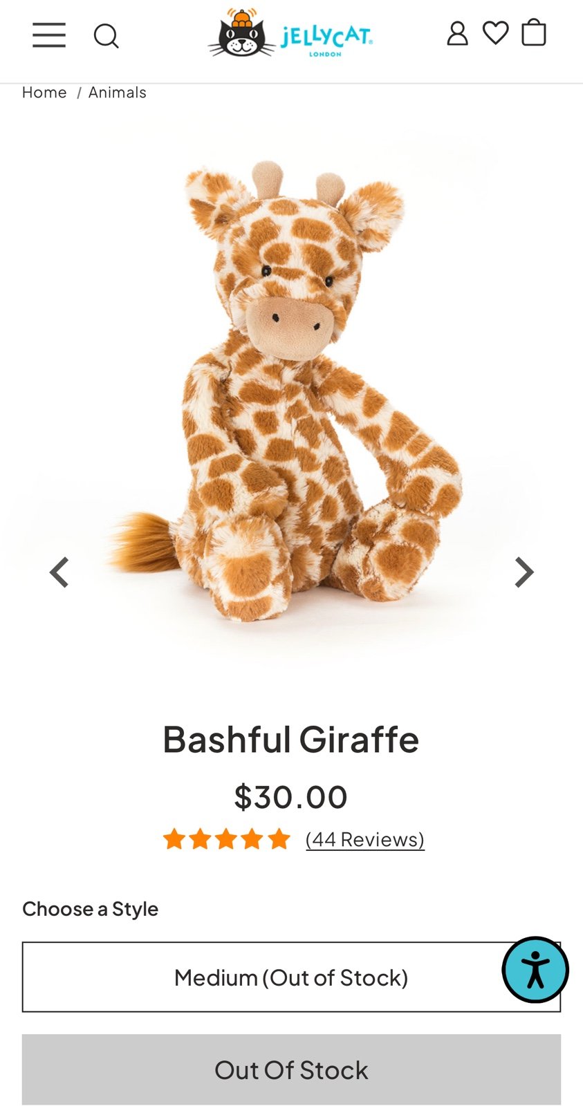Jellycat Bashful Giraffe