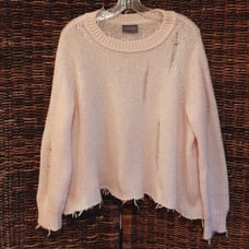 Anthropologie Wooden Ships Sweater XS Pink Oliver Mohair Wool Cozy Warm Soft