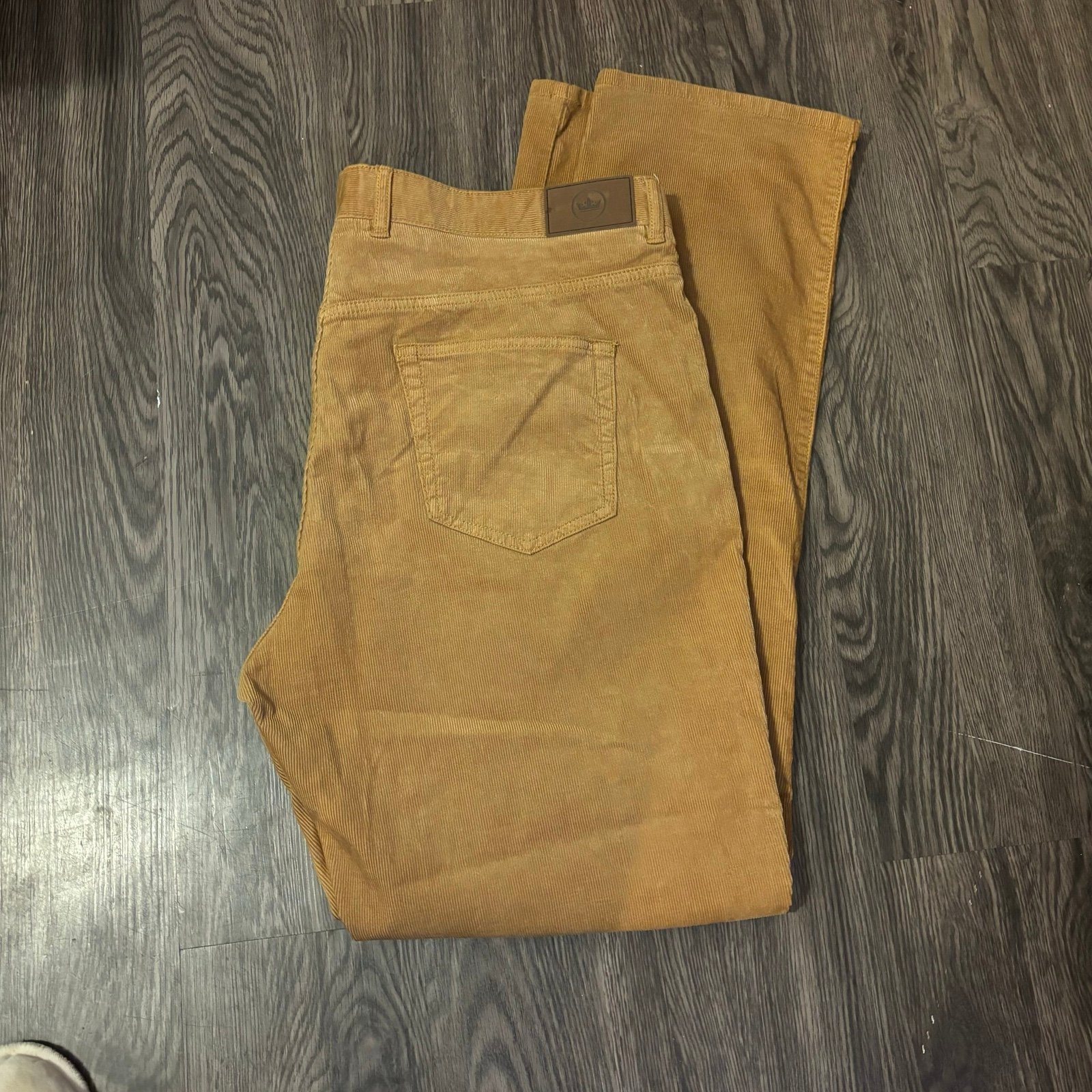 PETER MILLAR Men's Corduroy Khaki Pants Size 38 X 34 Casual Leg Solid Tan See p