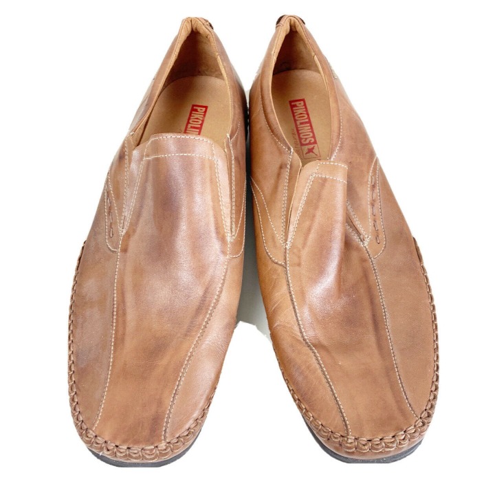 Pikolinos Jerez Mens Size 15.5 Driving Loafers Slip One Leather Brown EUC
