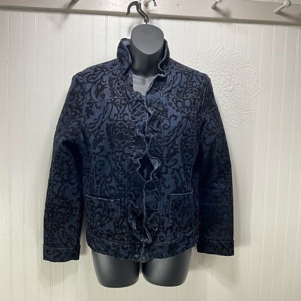 TANTRUMS Velvet Embossed Denim Jacket