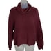 Madewell maroon chunky knit turtle neck sweater with brown side buttons