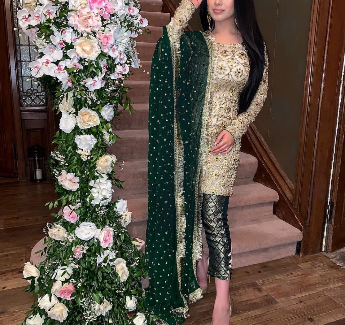 New Pakistani Indian fancy gold XL dress