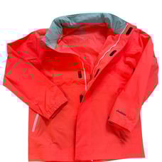 Medium Chubbies Coral Waterproof Rain Jacket with Gray Accents Windbreaker