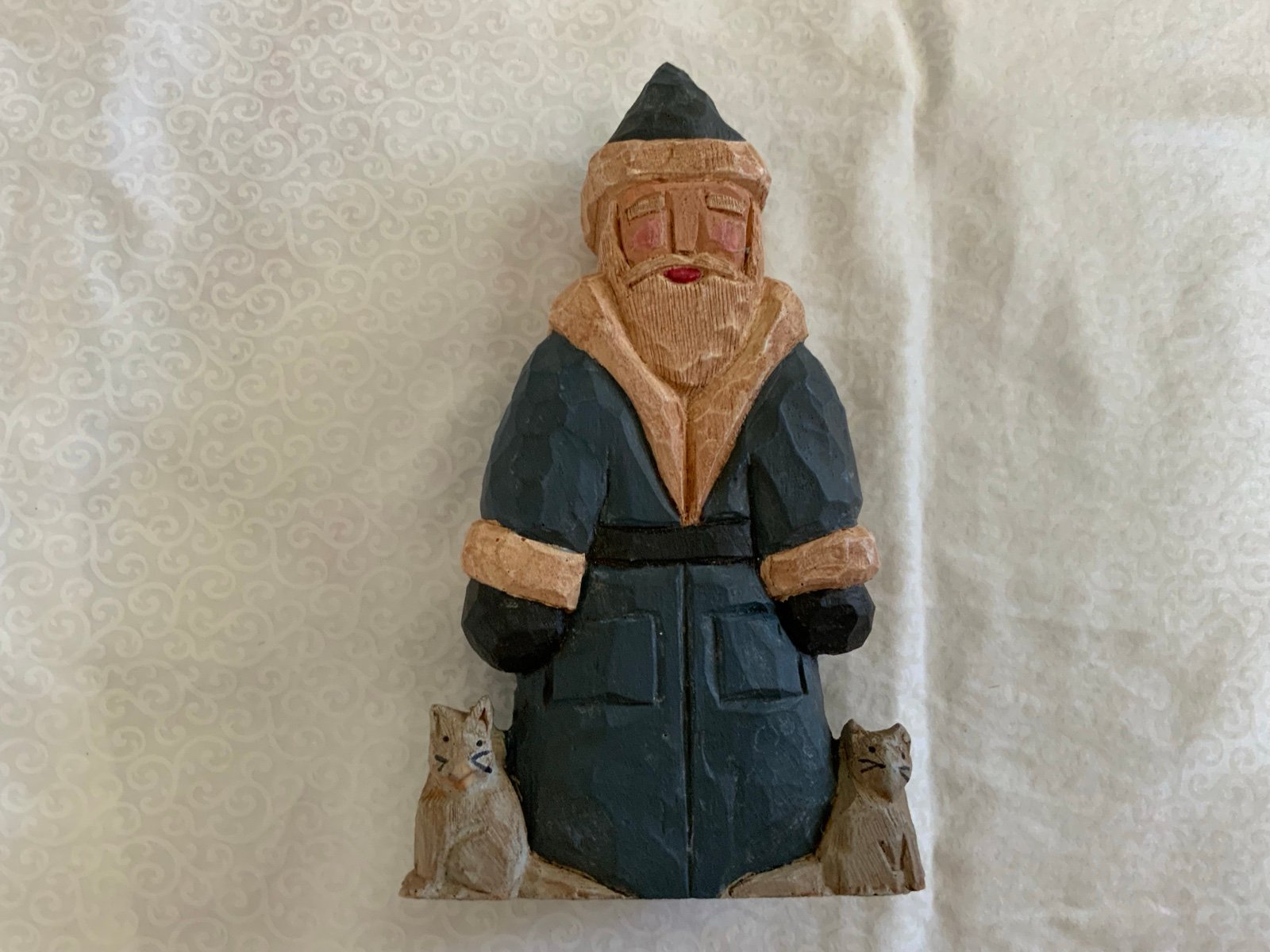Vintage 1990 Lancy Smith Hand Carved Gatb Old World Santa Matts 6” Sweden Wooden