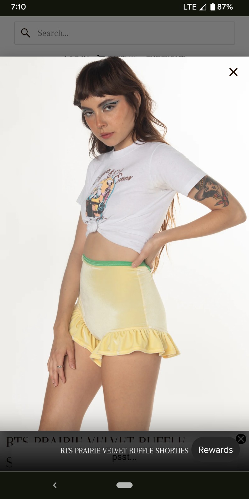 NWT Solstice Intimates Prairie Velvet Ruffle shorties underwear yellow large