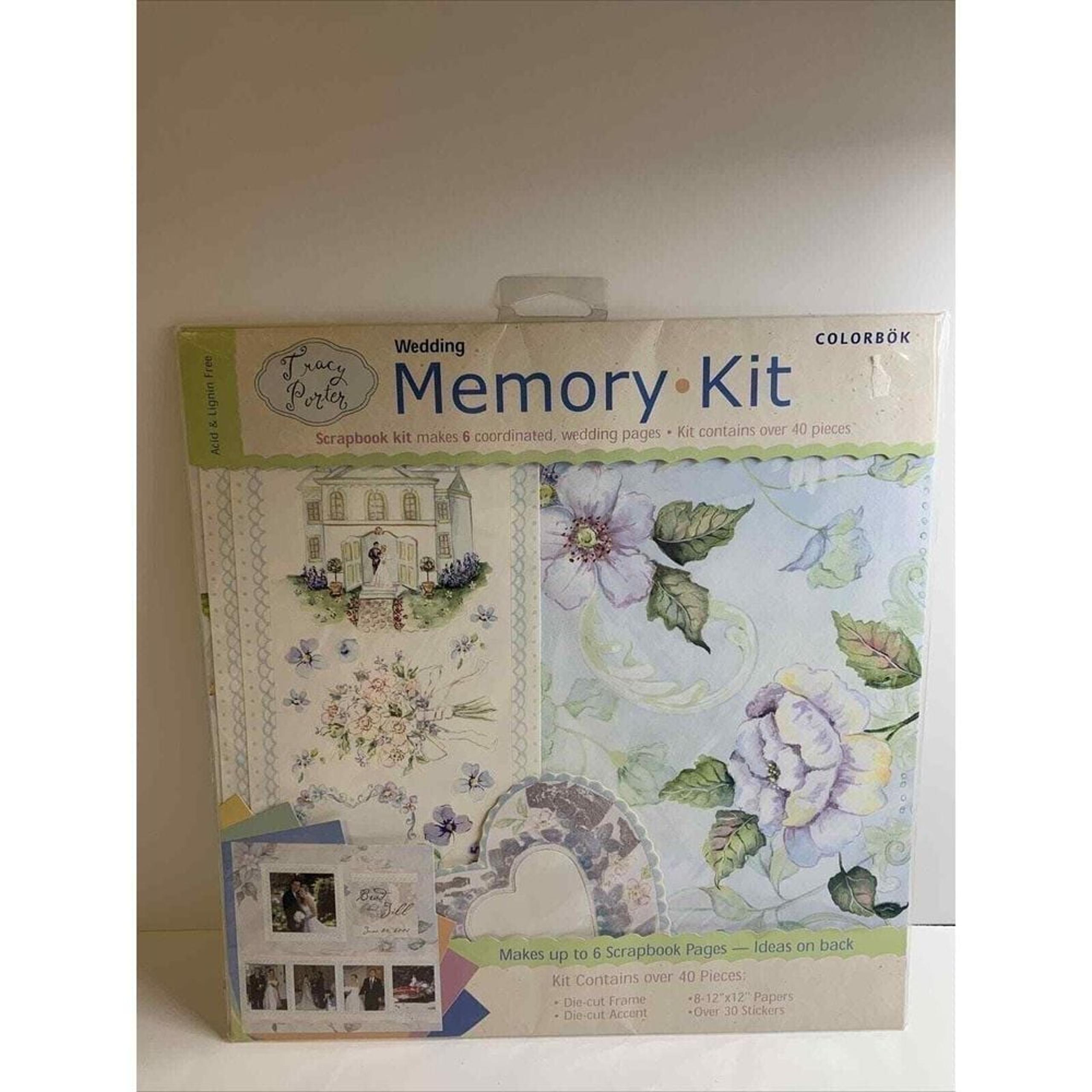 WEDDING Scrapbook Memory Kit Create 6 Pages 40 pieces Colorbok Tracy Porter NEW