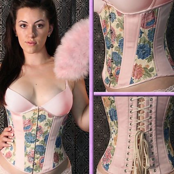 Timeless Trends Corset Size 28 C-24 Soft Pink Satin Trim Underbust Corset