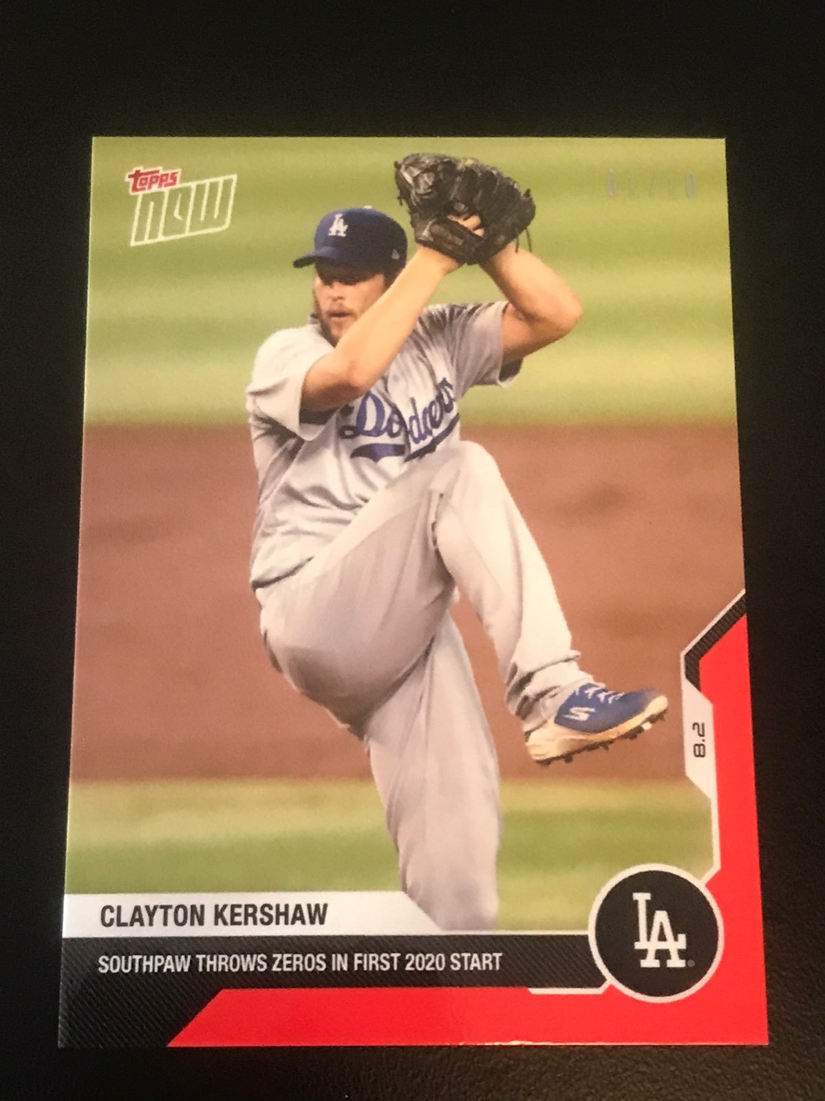 2020 Topps Now 46 Clayton Kershaw 1/10