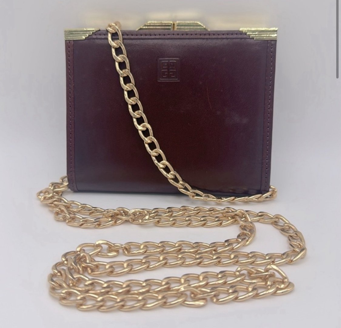 Vintage Givenchy Kisslock Bifold with gold unbranded chain
