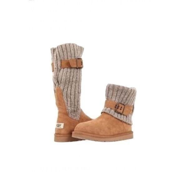 Chestnut Uggs Cambridge Knit Suede 1003175 Boots Booties 6