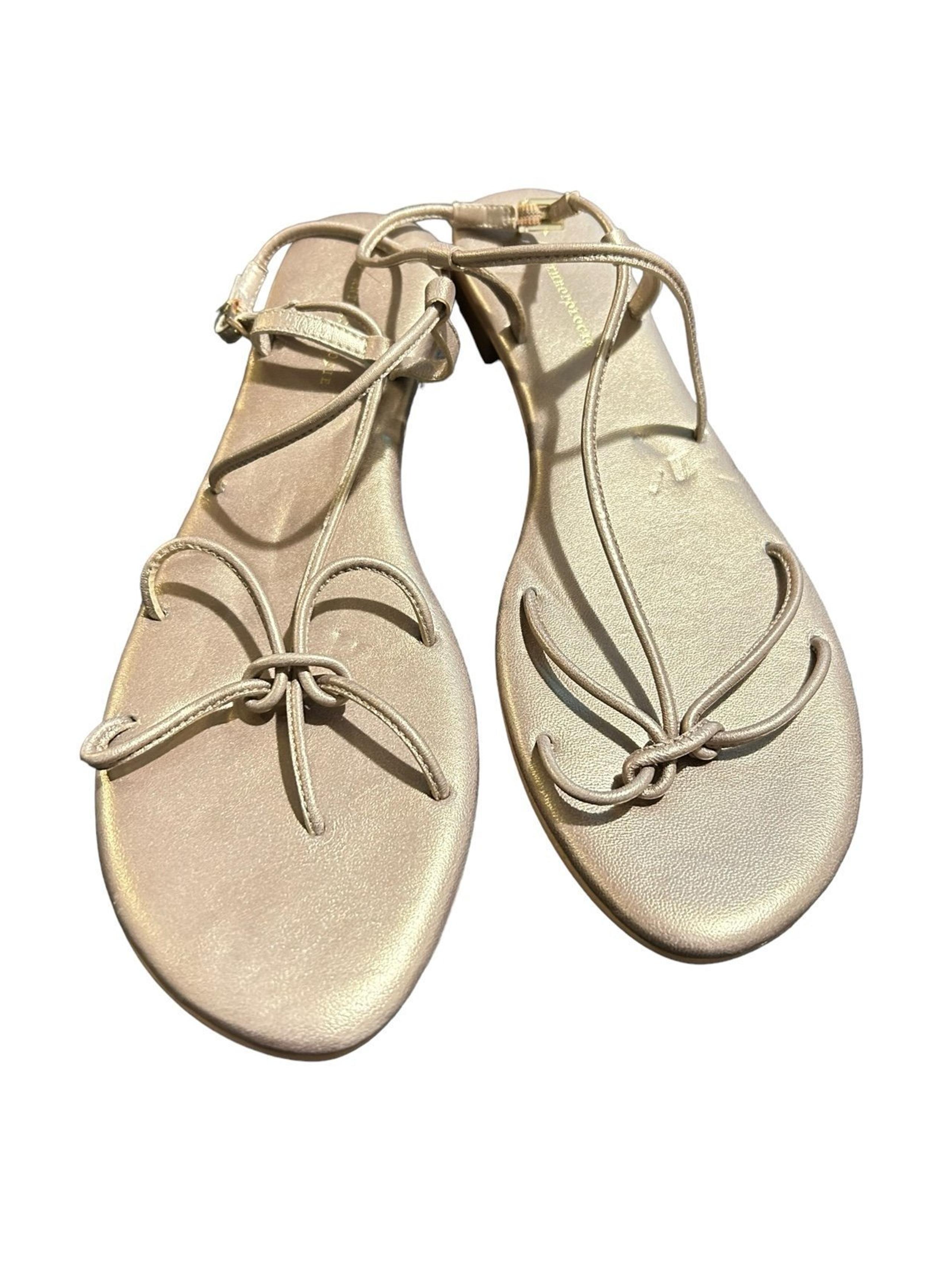 Anthropologie Day-dream Strappy Open-toe Sandals Women Gold  Size 10M