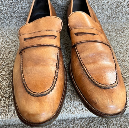 Cole Haan Men's Tan Leather Loafers Shoes-