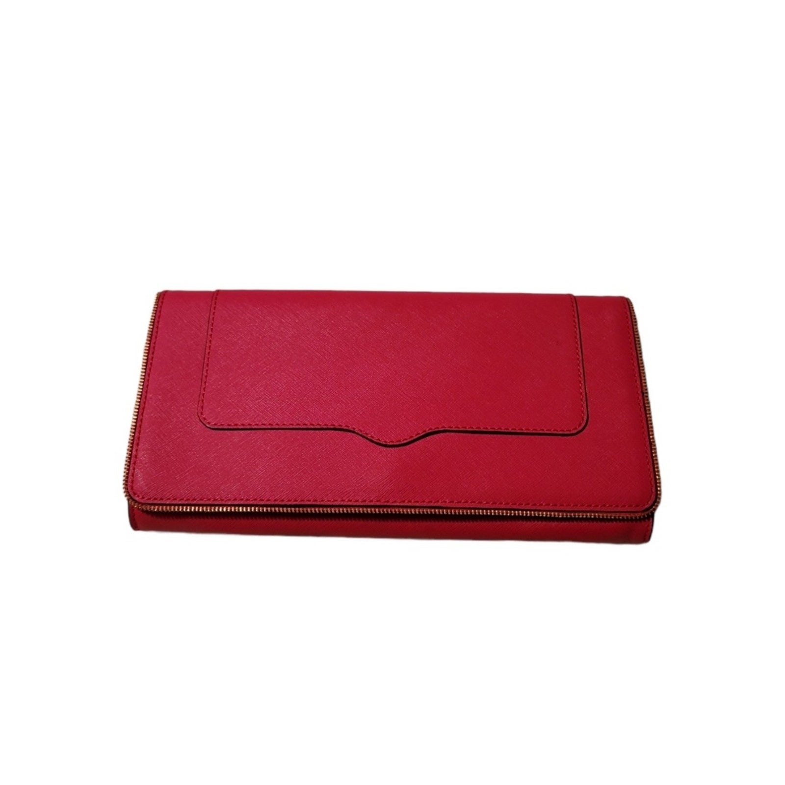 Rebecca Minkoff Amorous Zest Pink Saffiano Leather Clutch HS15ESSC14 w/ dustbag