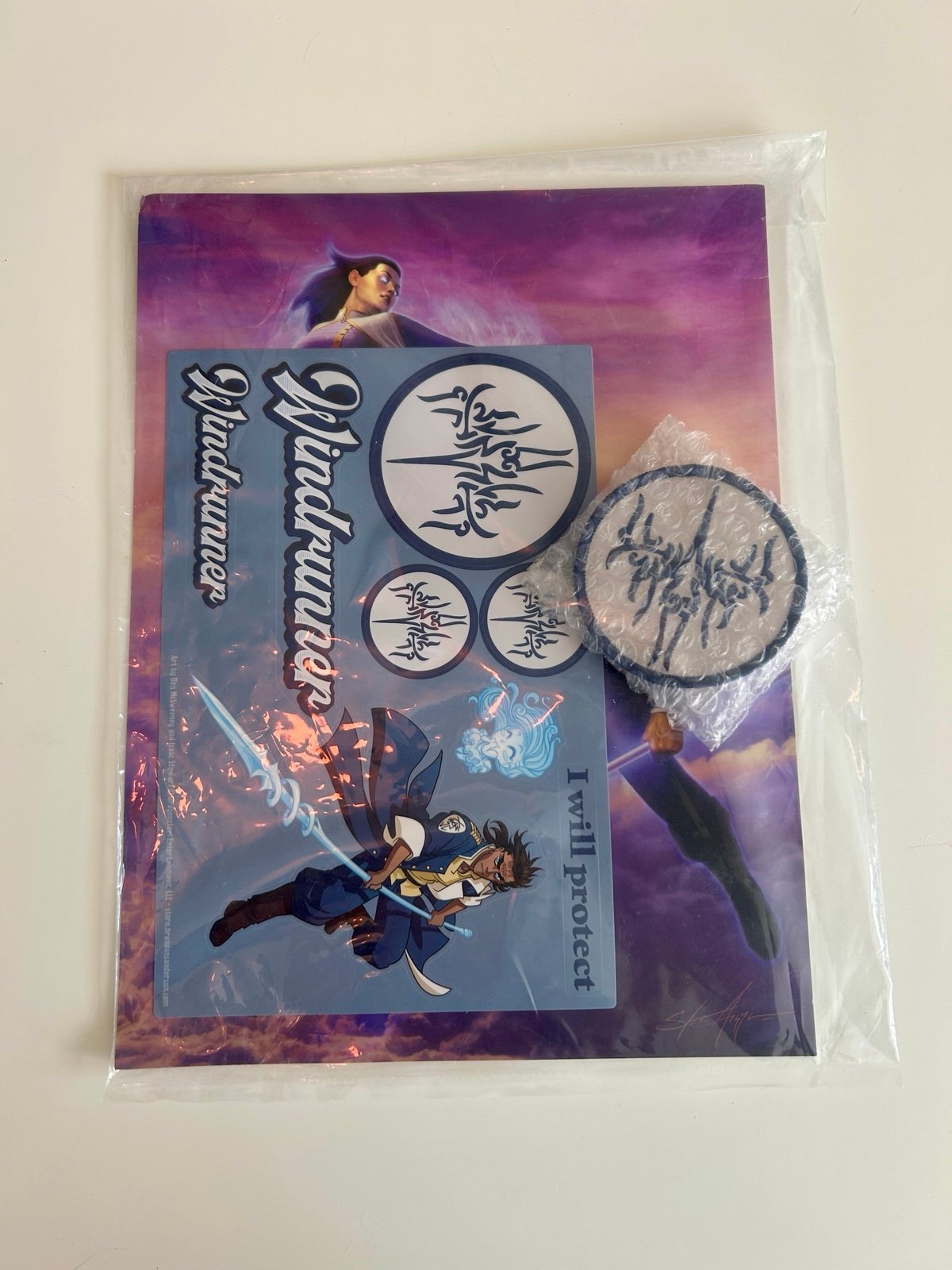 Windrunner by Brandon Sanderson Kickstarter Swag bag with poster, New