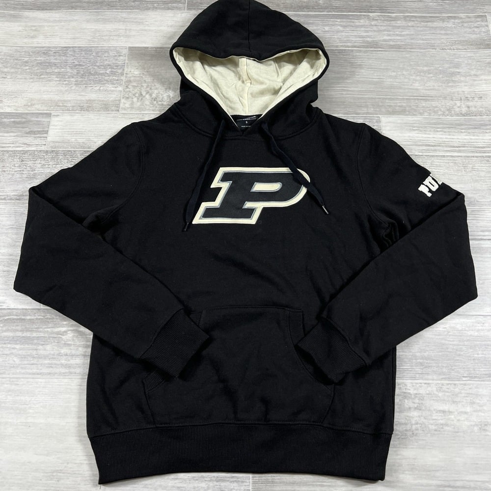 Colosseum Women's Small Black Purdue Boilermakers Team Big Logo Pullover Hoodie