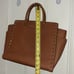 Brown Michael kors Selma studded leather satchel large purse