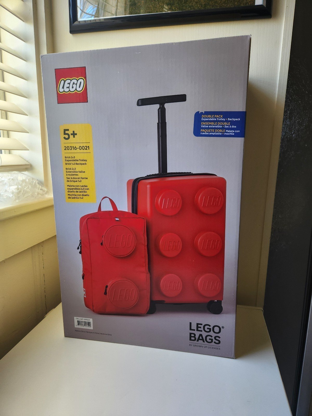 LEGO Travel Luggage 35L Carry-On Expandable Trolley TSA Lock Backpack Set