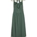 Azazie Eucalyptus Chiffon Shirred Bodice Floor Length Formal Gown Pockets Size M