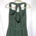 Azazie Eucalyptus Chiffon Shirred Bodice Floor Length Formal Gown Pockets Size M
