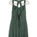 Azazie Eucalyptus Chiffon Shirred Bodice Floor Length Formal Gown Pockets Size M