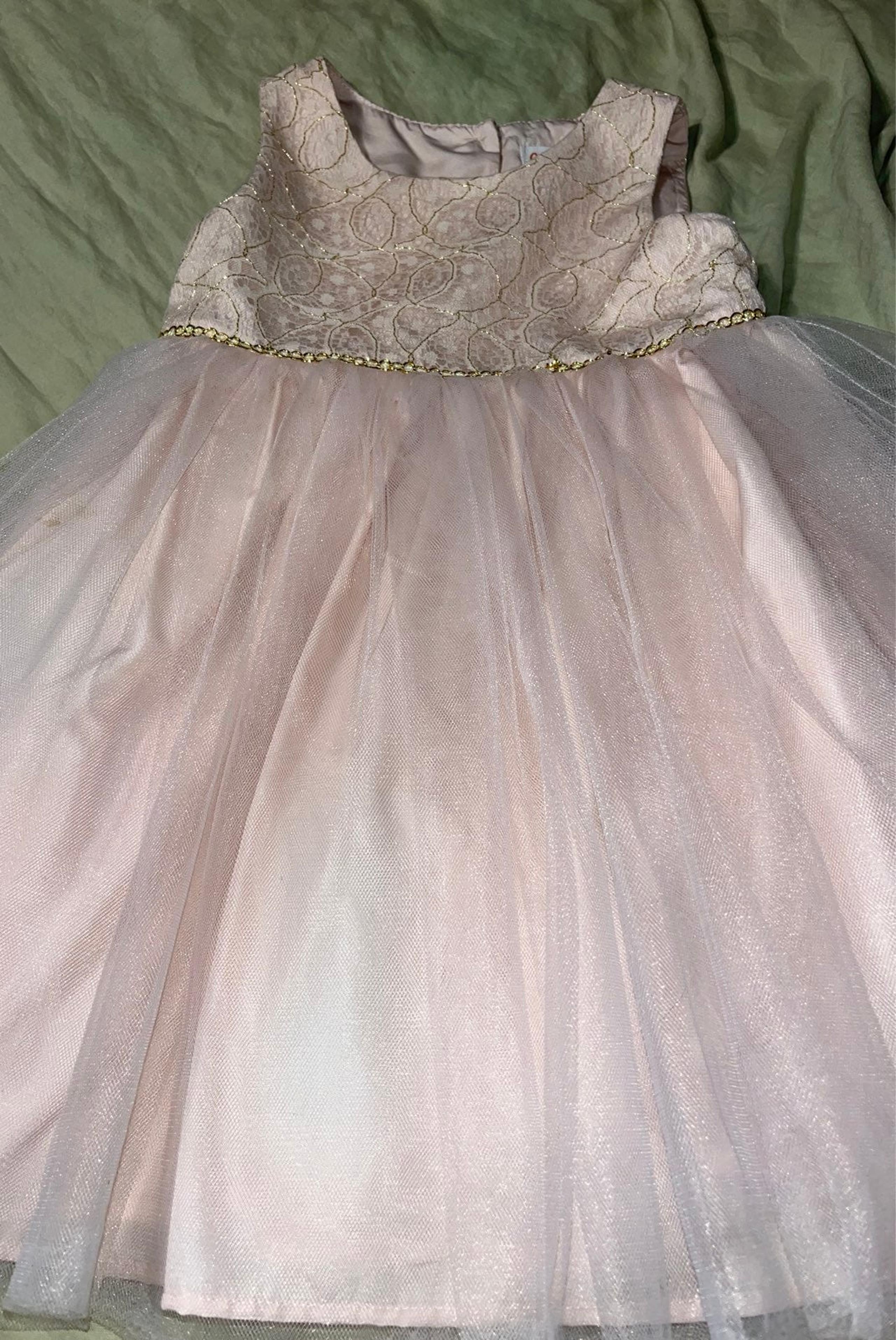 Cat and Jack size 3T dress pink with gold overlay at the top