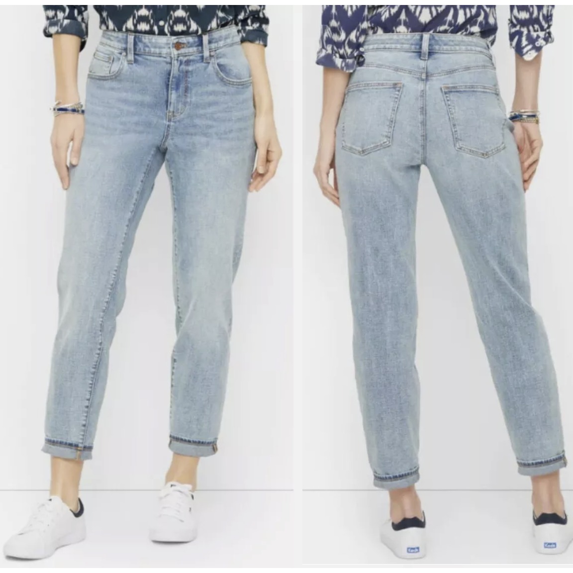 Talbots Everyday Relaxed Jeans Women's Size 12 Fiji Wash Light Denim